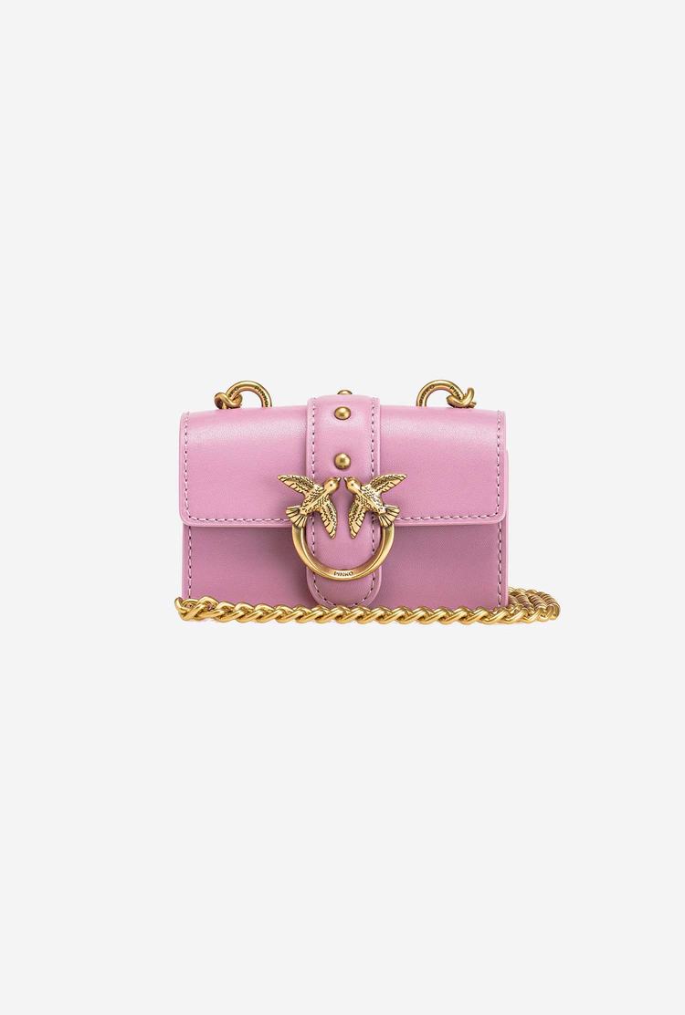 Women\'s Pinko Micro Love Bag Icon Simply Mini Bag Pink Gold | Australia-79524619