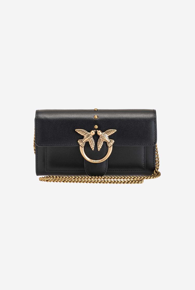 Women's Pinko Love Bag Simply Wallets Black Gold | Australia-20864959